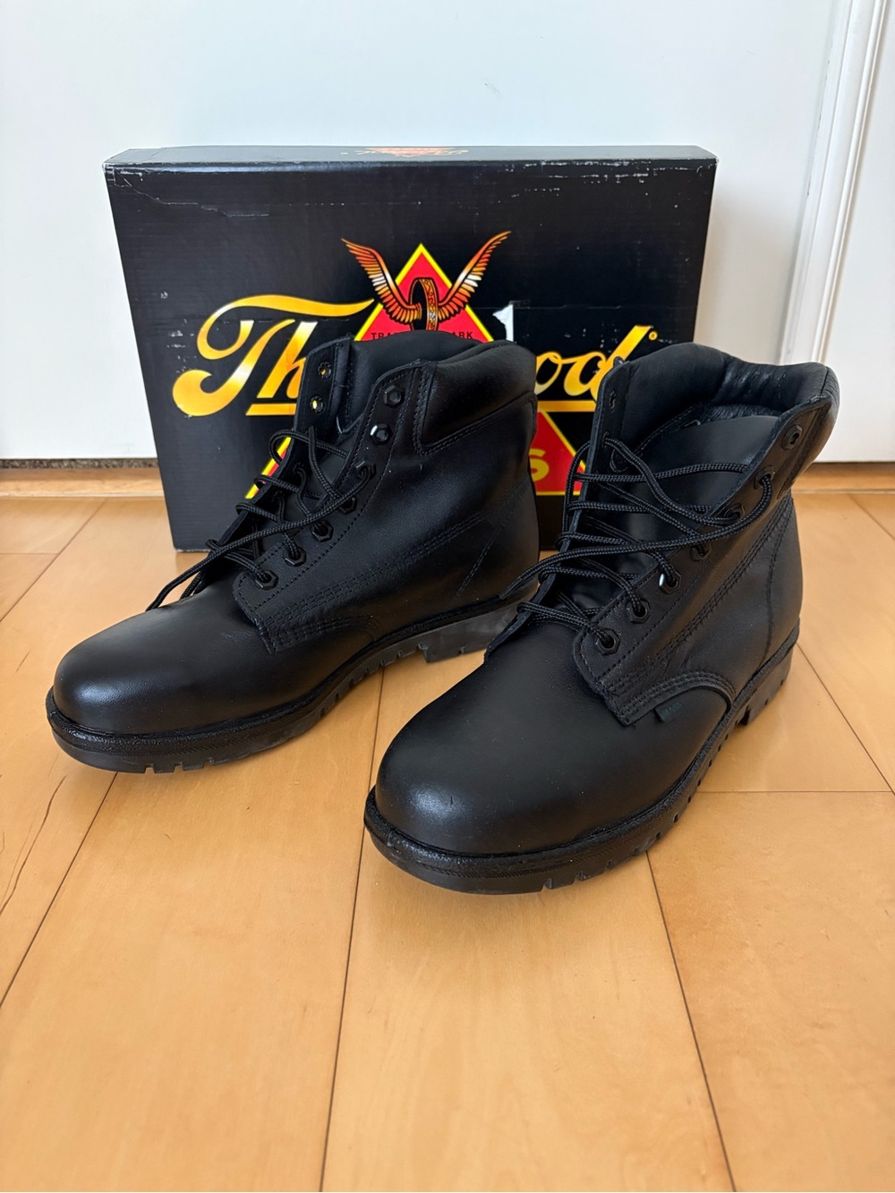 Men’s Vintage Brand New Thorogood Men's Black Work Boots Leather